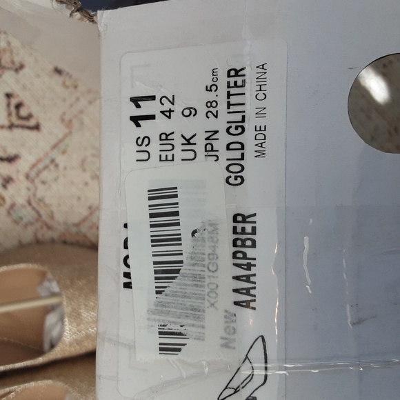 Dream Pairs New! Gold Glitter Pointed Toe Low Heels, Kitten Heels Pumps, Size 11 - Picture 15 of 15